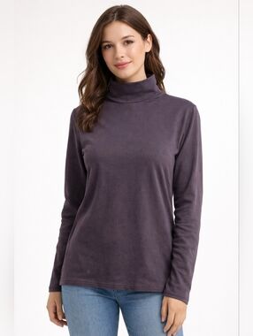 Eileen Fisher Long Sleeve Turtleneck in Plum